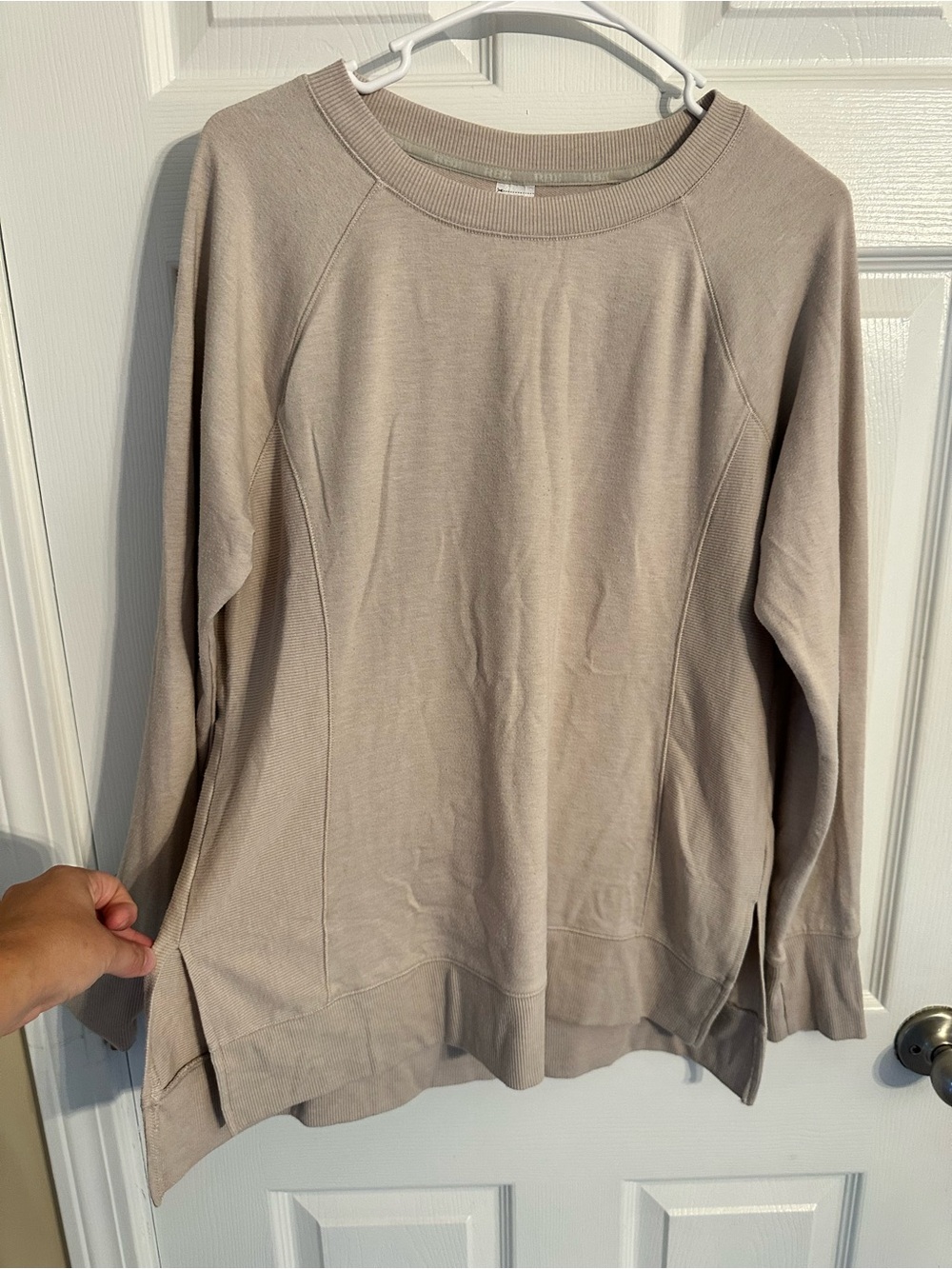 RBX Women's Taupe Crewneck Tunic Sweatshirt
